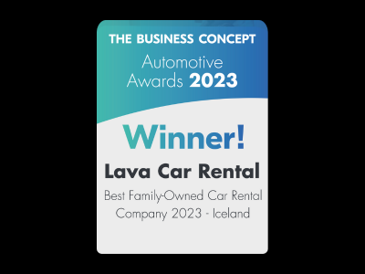 Award for the Best Family-Owned Car Rental Company in Iceland 2023 won by Lava Car Rental