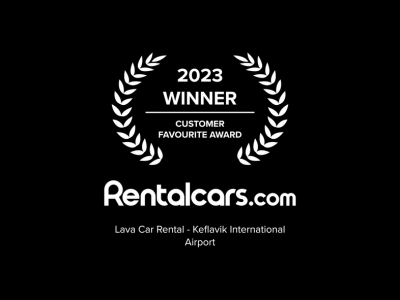 Award for the Customer's Favourite Car Rental Company in Iceland by Rentalcars.com won by Lava Car Rental in 2023