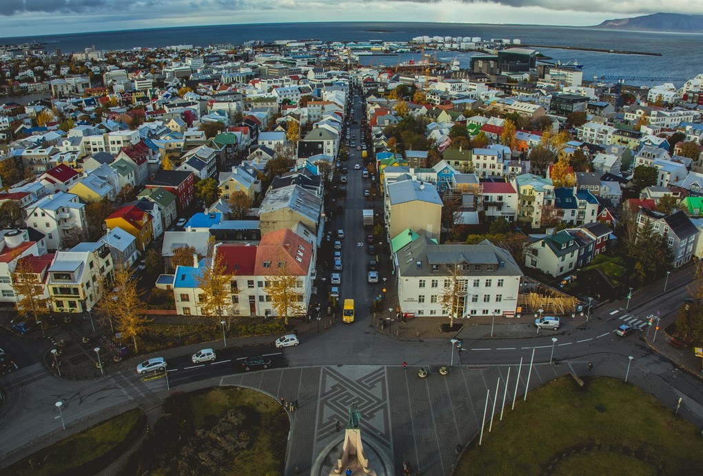 a view from Hallgrimskirkja Church