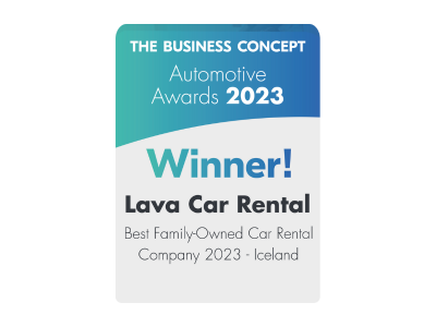 Bester familiengeführter Mietwagenverleih in Island 2023 - Business Concept