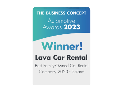 Award for the Best Family-Owned Car Rental Company in Iceland 2023 won by Lava Car Rental