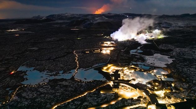 Blue Lagoon en Islande durant la nuit