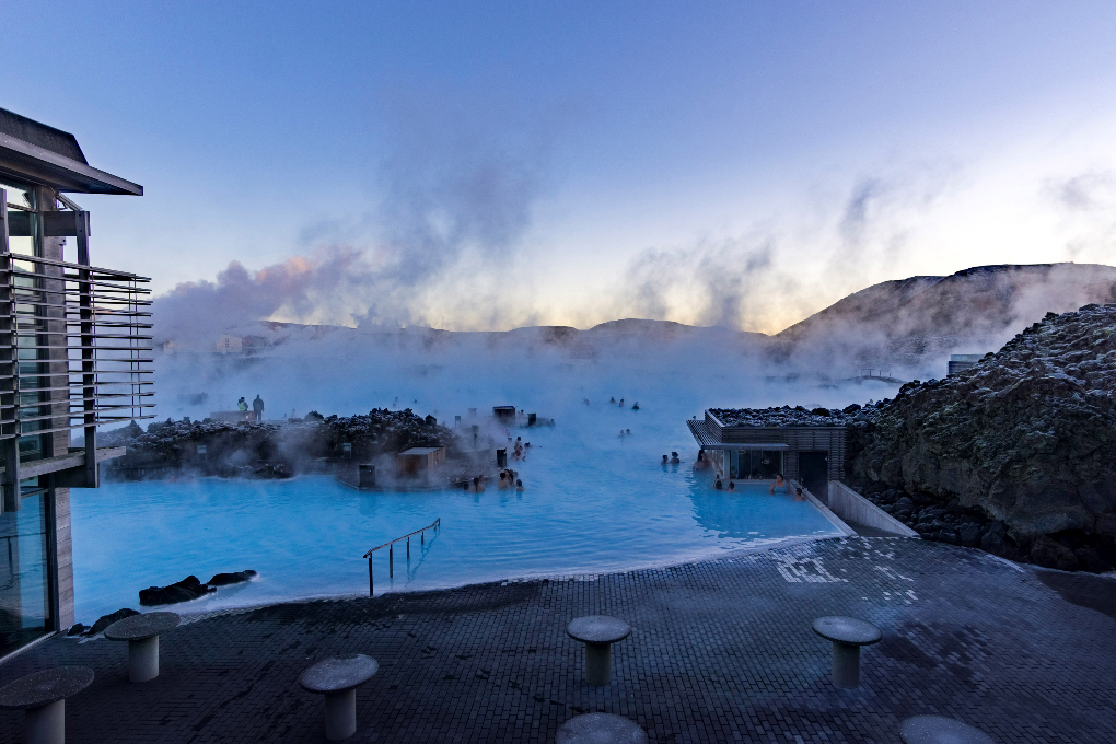 Take a dip in the Blue Lagoon in Iceland