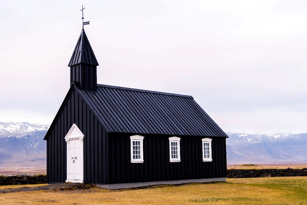 Budir, the black church in Snaefellsnes, Iceland