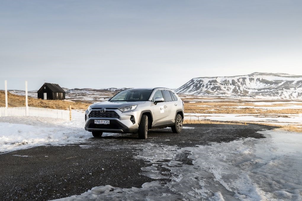 Car in winter in Iceland
