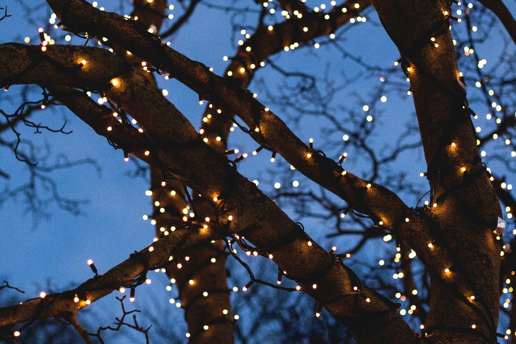 Christmas lights decorated Reykjavik during the holiday season