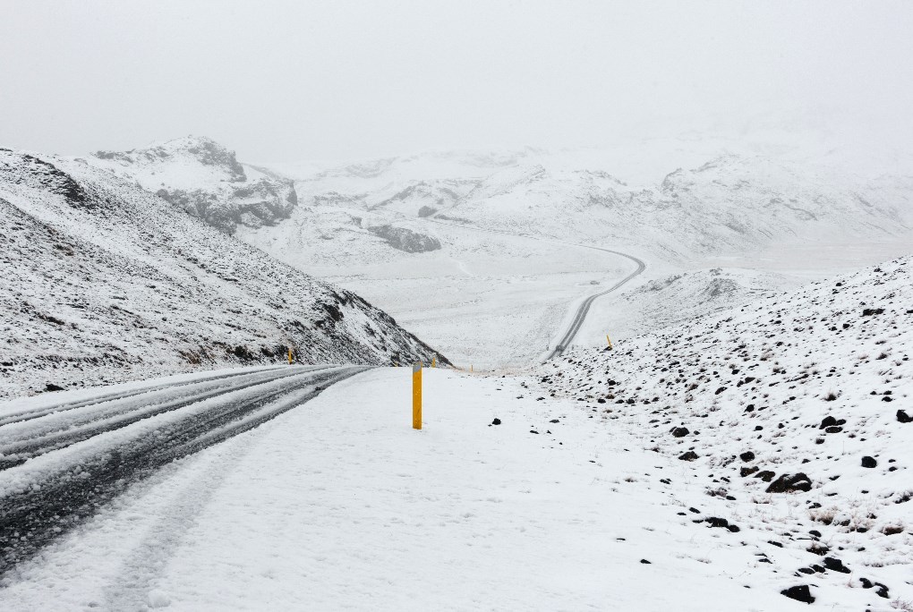 Chutes de neige en Islande