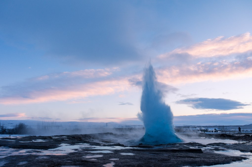 The erupting Geyser of Iceland