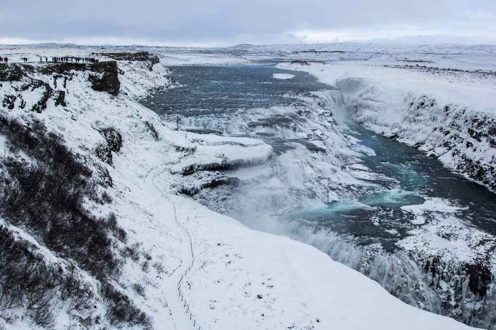 Gullfoss Waterfall in Iceland in the winter Gullfoss Waterfall in Iceland in the winter