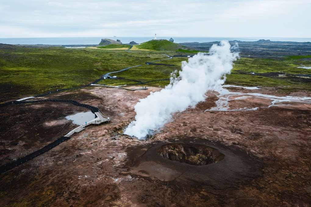 Gunnuhver hot springs in Reykjanes in Iceland
