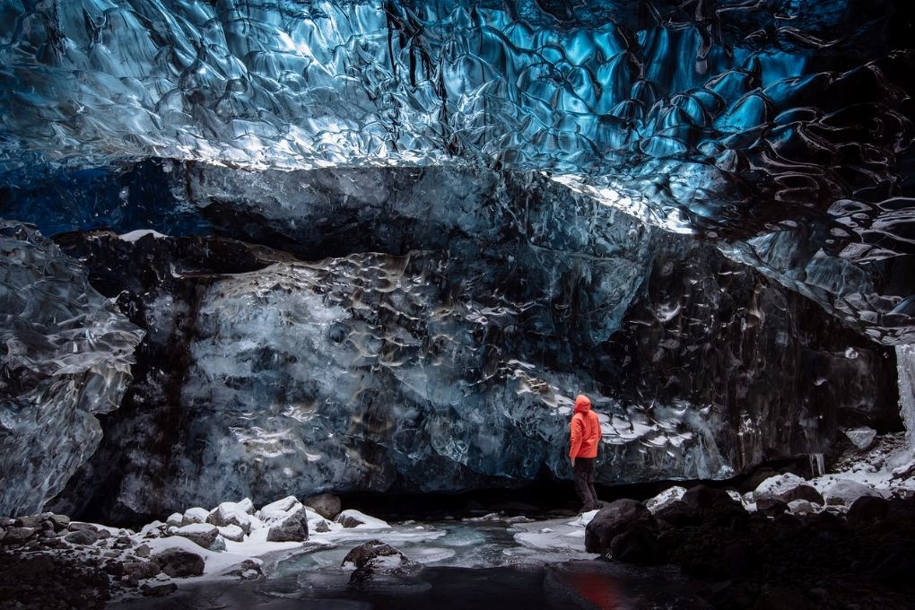 You can visit blue ice caves in Iceland in November 