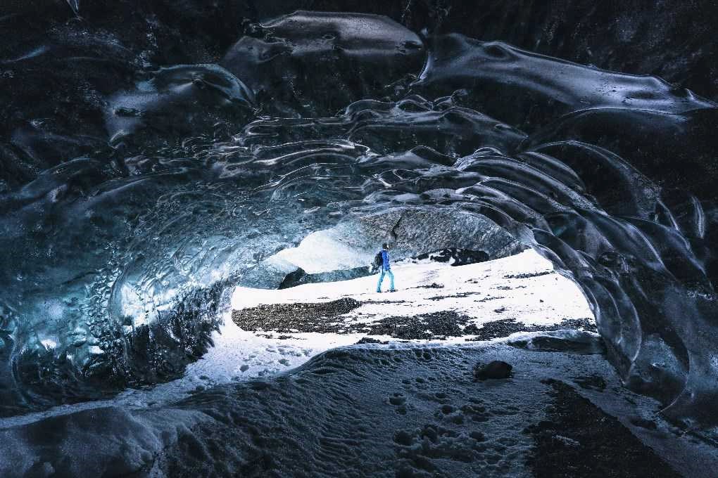 Ice caving in Iceland