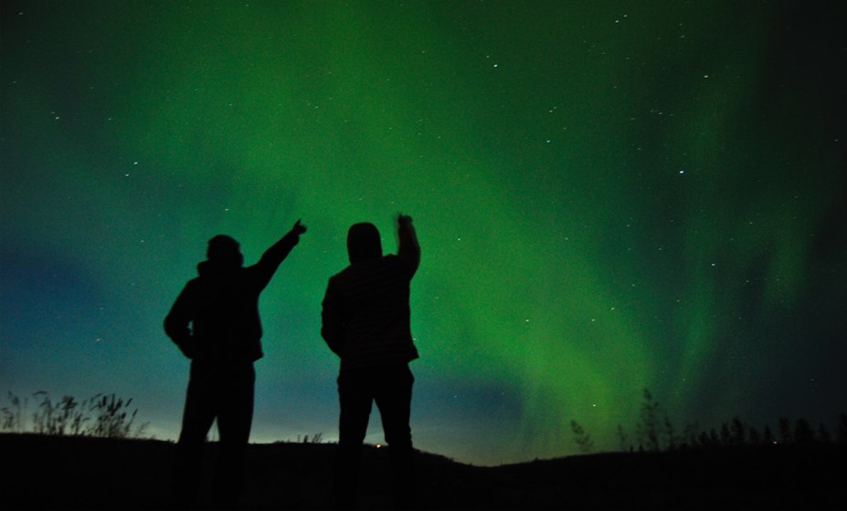 Green northern lights in Iceland