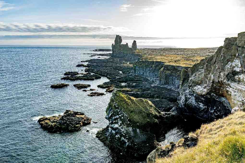 Londrangar Cliffs are made of basalt and were a part of a volcanic crater Londrangar Cliffs are made of basalt and were a part of a volcanic crater