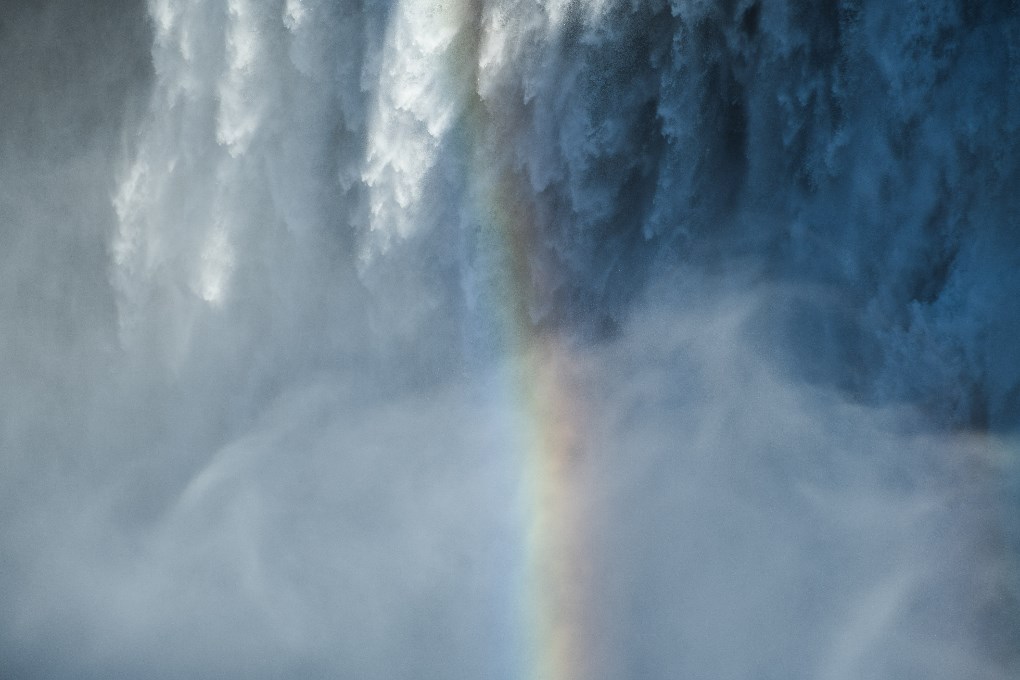 Rainbow at Dettifoss waterfall