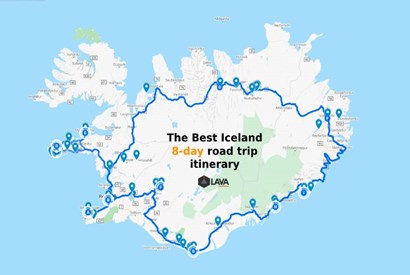 Itinerario de 8 días en coche de alquiler en Islandia (verano e invierno)