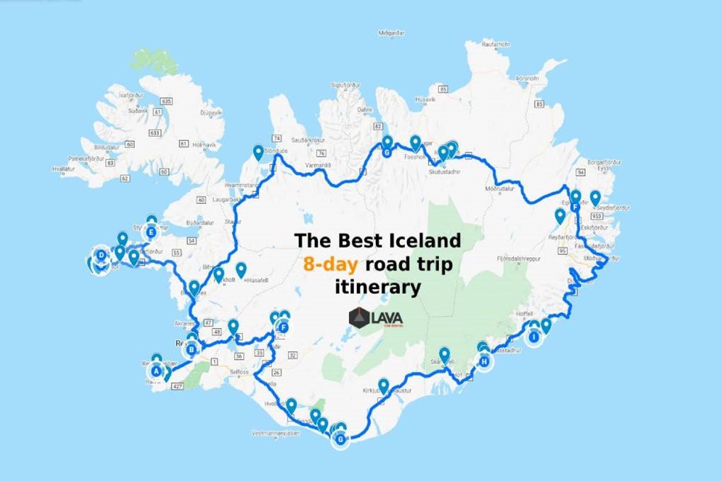 Itinerario de 8 días en coche en Islandia: verano e invierno