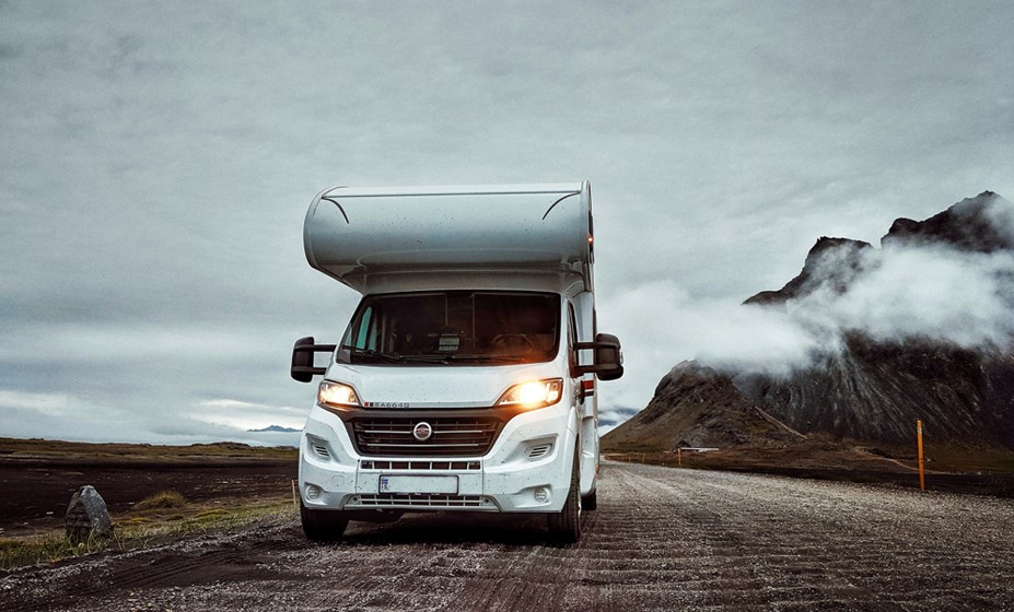 driving a camper van in Iceland