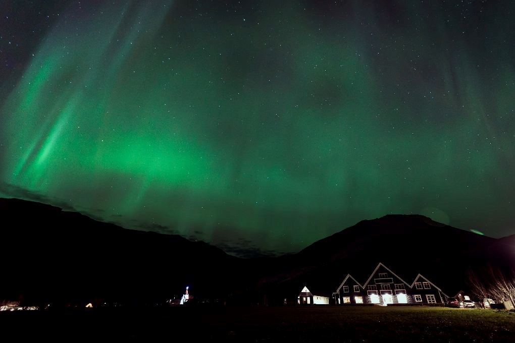 Northern lights are visible in Iceland in December