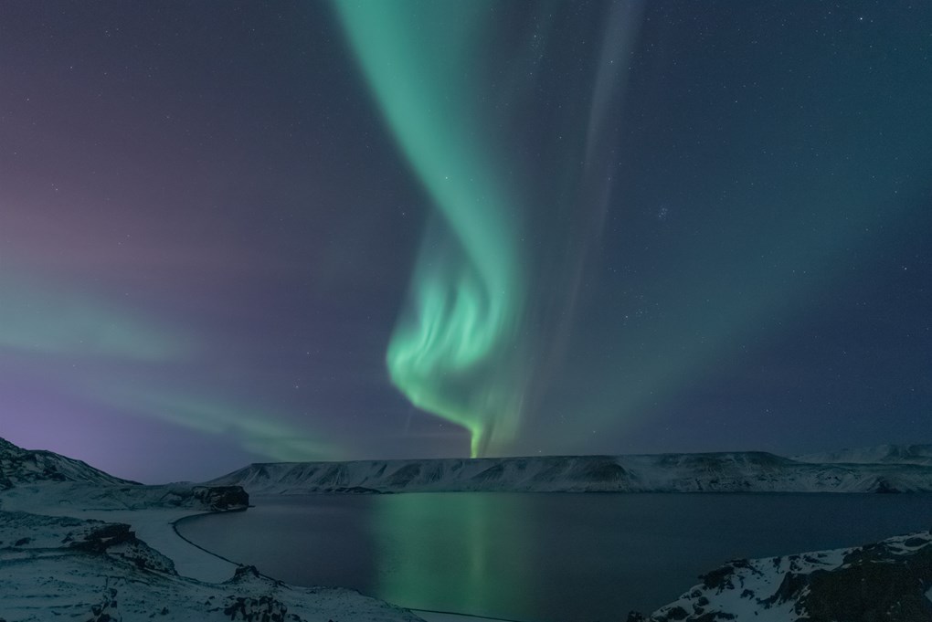 Northern light seen in the northern part of Iceland