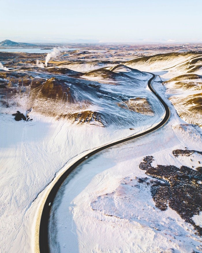 The winter road conditions in Iceland might be difficult