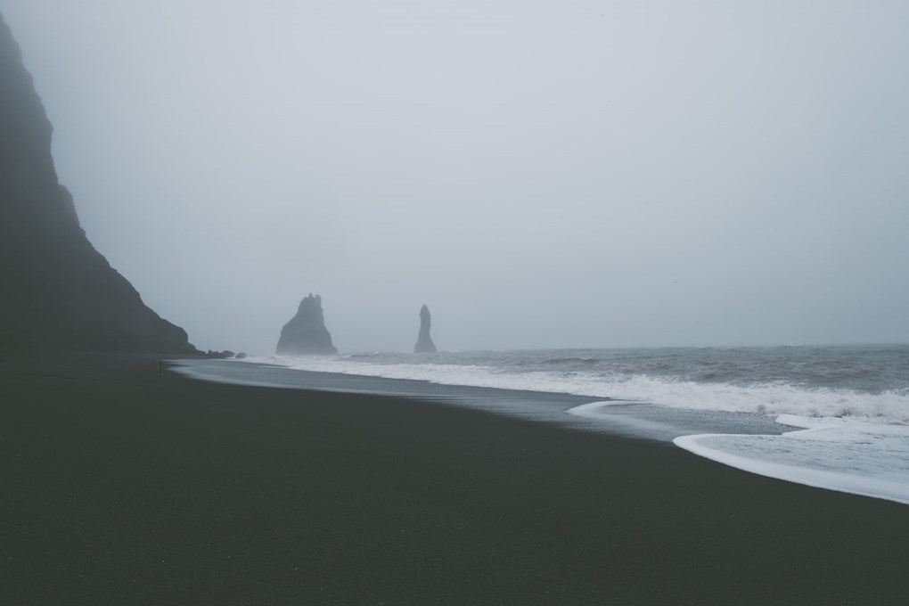 Reynisfjara Black Sand Beach in south coast Iceland