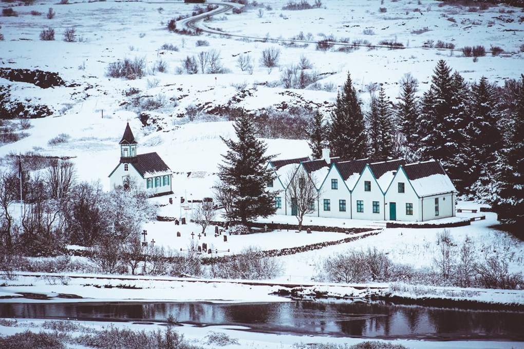 Iceland Thingvellir National Park  in wintertime