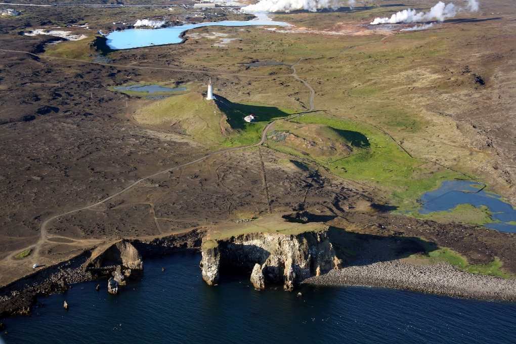 Reykjanesviti Lighthouse or also called Reykjanes Lighthouse in Reykjanes, Iceland