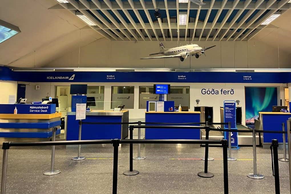 Little front desk at Reykjavik Domestic Airport 
