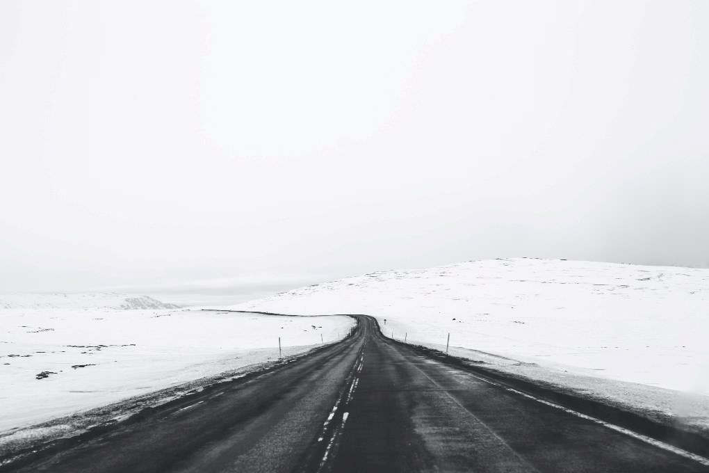 The road conditions in Iceland in February can be adverse The road conditions in Iceland in February can be adverse