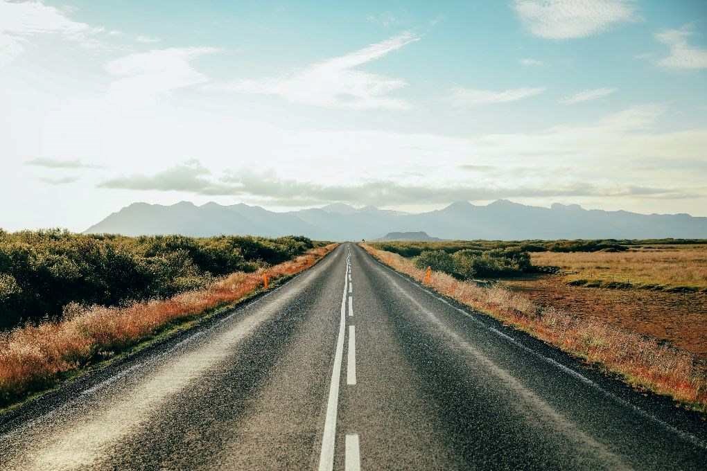 Summer road in Iceland