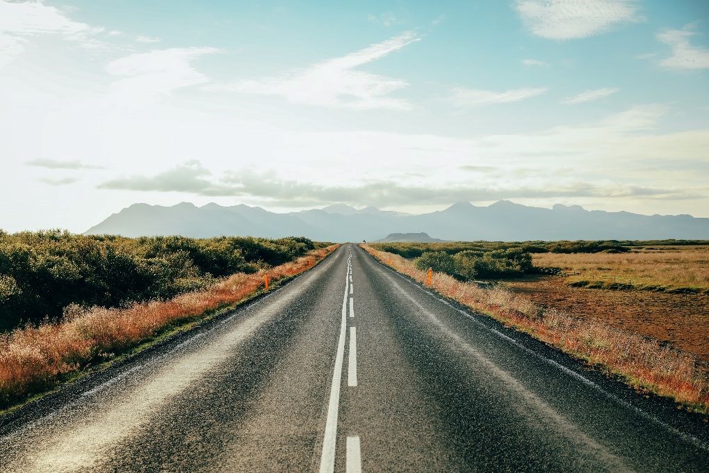 Summer road in Iceland