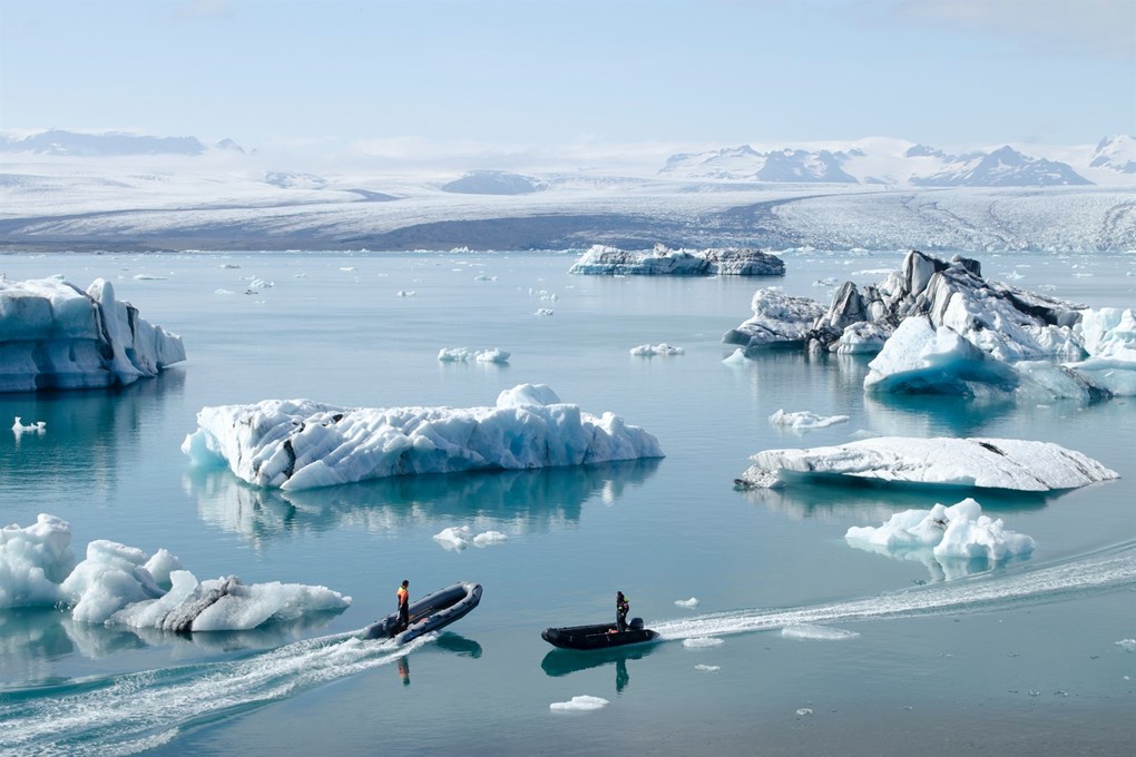 Jokulsarlon glacier lagoon is located in the south Iceland