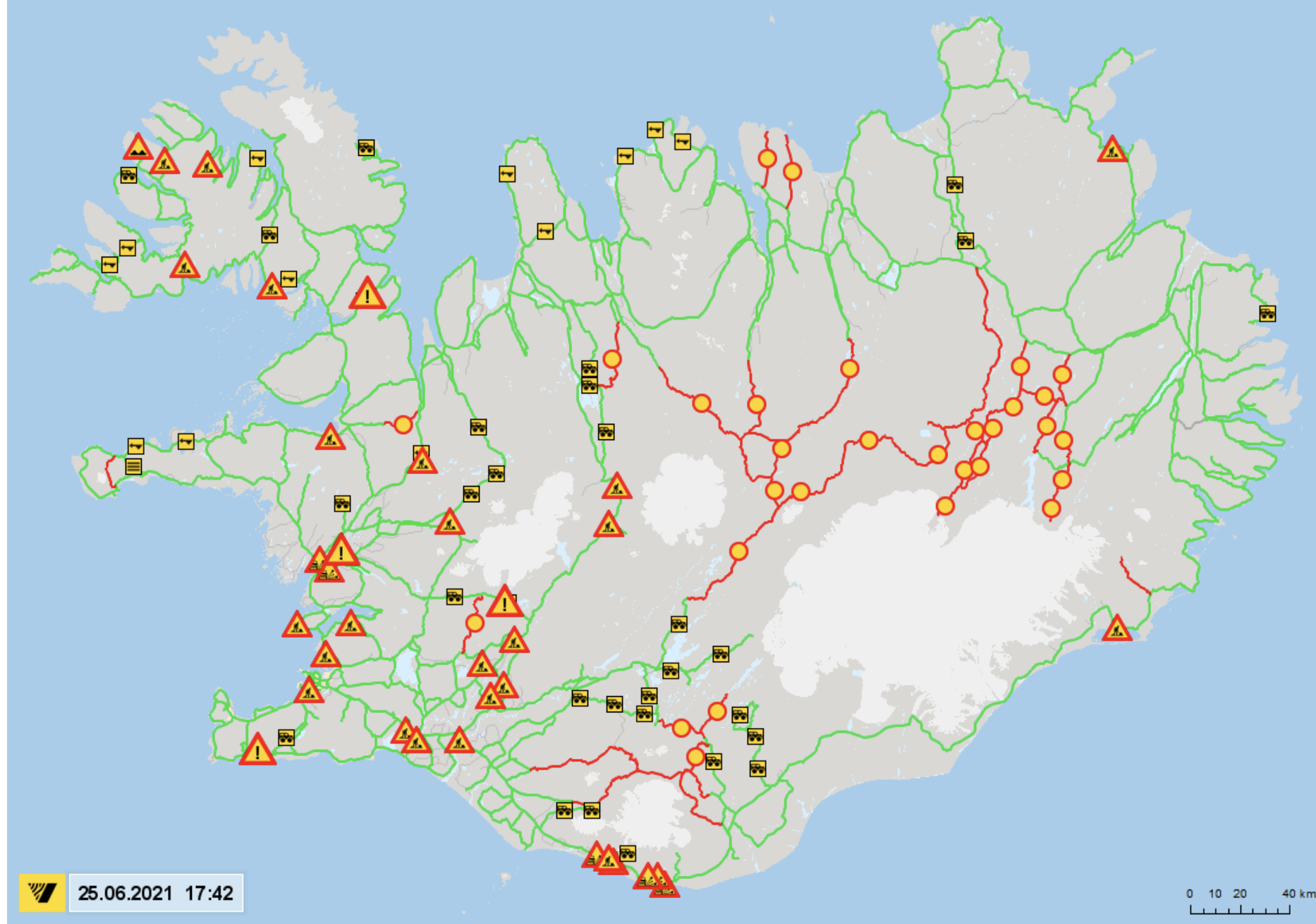 check the instant Iceland road condition every time before you hit the road 