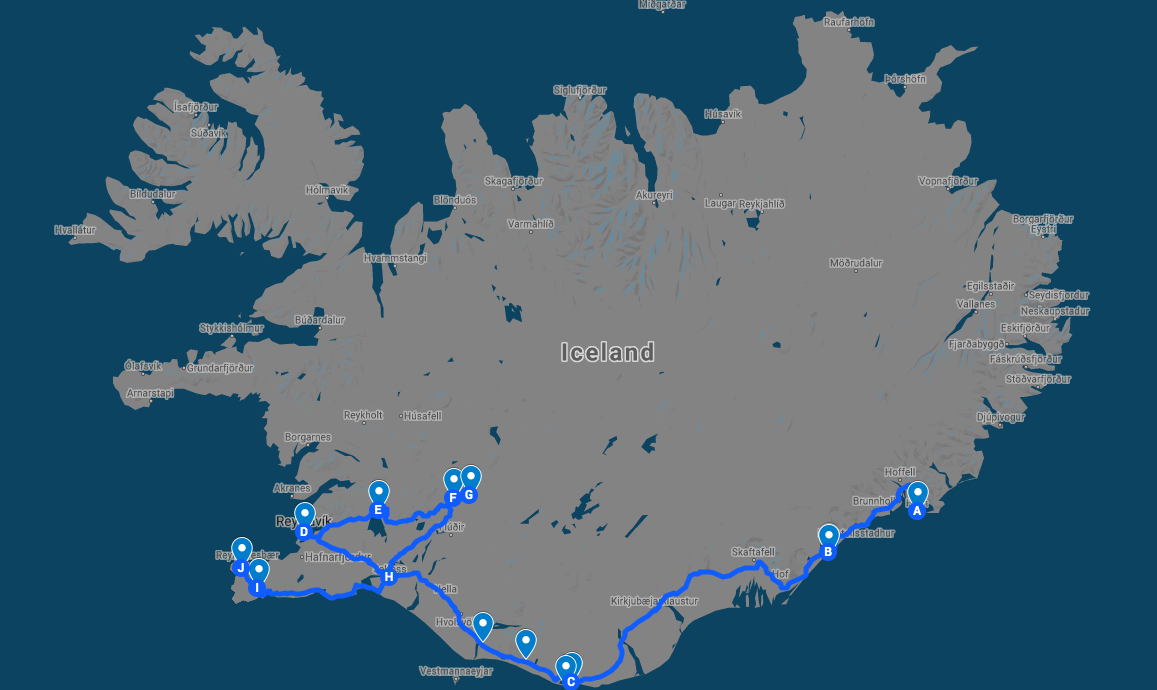 Itinerario de 7 días de invierno en coche por Islandia