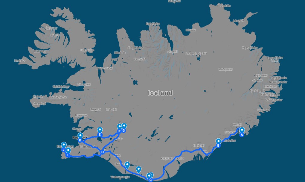 7 jours d'itinéraire d'hiver en Islande