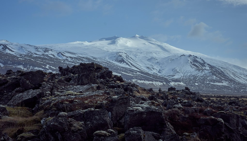 Snaefellsjokull is a glacier located in the Snaefellsnes peninsula of Iceland