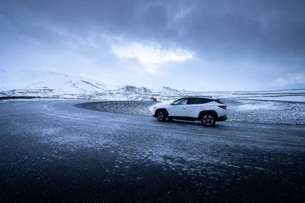Roads can get snowy in Iceland in November Roads can get snowy in Iceland in November