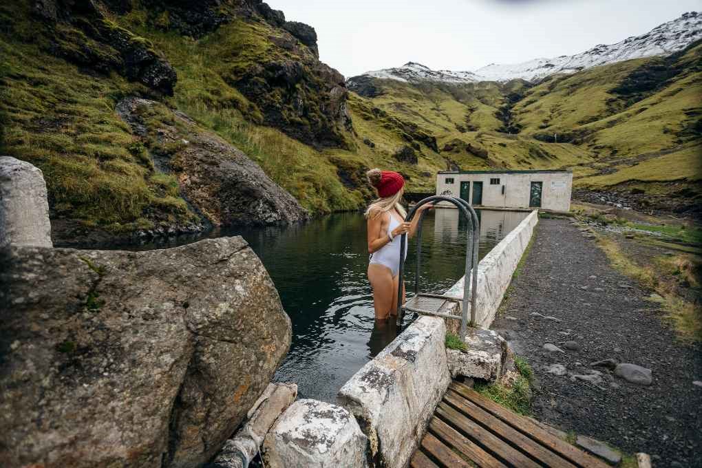 Seljavallalaug, the oldest pool in Iceland, located in the South Coast