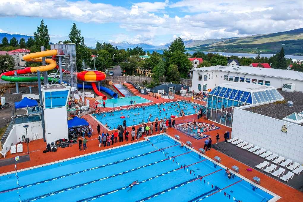 Swimming pool is a must activity to do with kids in Iceland