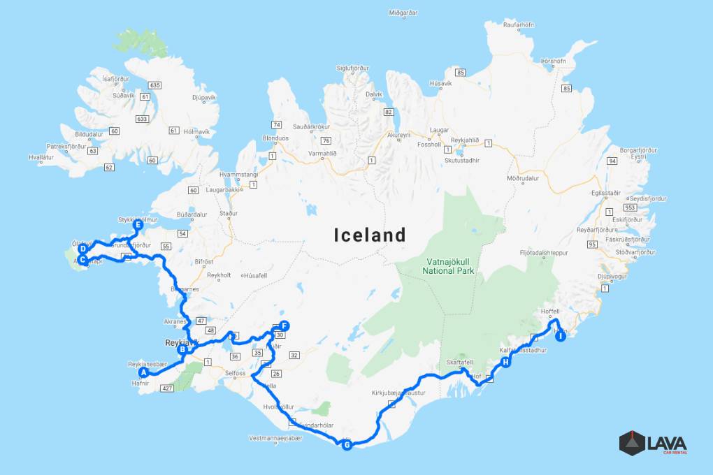 Winter itinerary for 8 days in Iceland